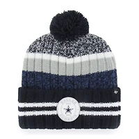Bonnet tricoté à revers et pompon bleu marine Dallas Cowboys '47 pour homme