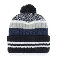 Bonnet tricoté à revers et pompon bleu marine Dallas Cowboys '47 pour homme