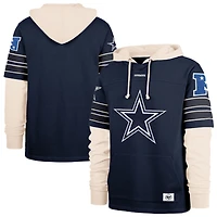 Men's '47  Navy Dallas Cowboys Split Zone Cornerback Duo Lacer Hoodie