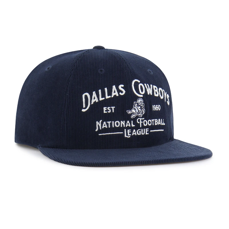 Casquette ajustable Whitlock Captain en velours côtelé bleu marine 1947 des Cowboys de Dallas pour homme