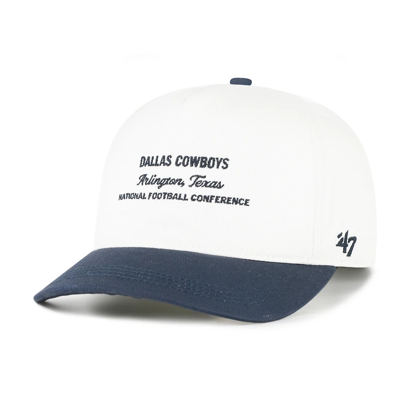 Men's '47 White/Navy Dallas Cowboys Contemporary Two-Tone Hitch Adjustable Hat