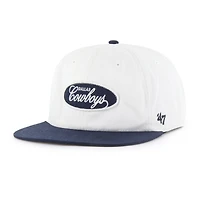 Men's '47 White/Navy Dallas Cowboys Foundational Captain Snapback Hat