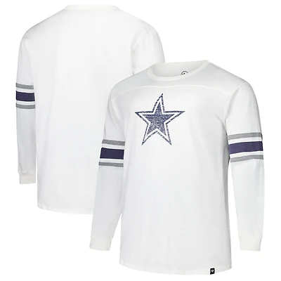 T-shirt à manches longues pour homme '47 Dallas Cowboys Big & Tall Premier Brex blanc