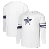 T-shirt à manches longues pour homme '47 Dallas Cowboys Big & Tall Premier Brex blanc