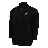 Men's Antigua Black Dallas Cowboys Team Logo Throwback Generation Quarter-Zip Pullover Top