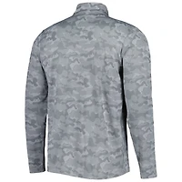 Men's Antigua Gray Dallas Cowboys Brigade Throwback Quarter-Zip Top