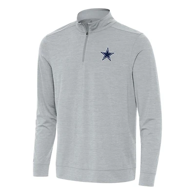 Men's Antigua Heather Gray Dallas Cowboys Bright Quarter-Zip Top