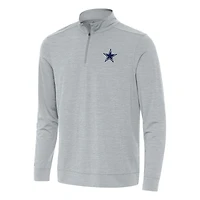 Men's Antigua Heather Gray Dallas Cowboys Bright Quarter-Zip Top