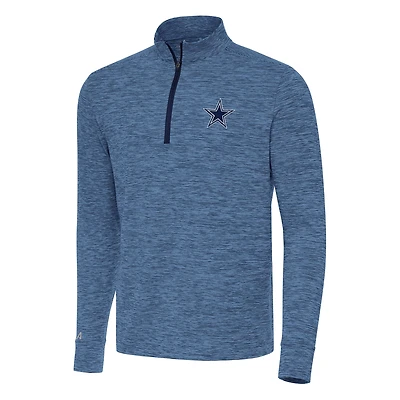 Men's Antigua Heather Navy Dallas Cowboys Cause Quarter-Zip Top