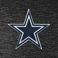 Men's Antigua Heathered Black Dallas Cowboys Action Chenille Pullover Hoodie