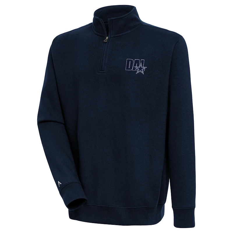 Men's Antigua  Navy Dallas Cowboys Victory Quarter-Zip Pullover Top