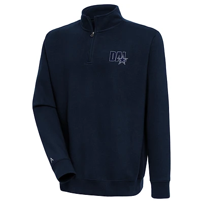 Men's Antigua  Navy Dallas Cowboys Victory Quarter-Zip Pullover Top