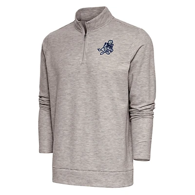 Pull-over à fermeture éclair quart de tour Gambit rétro pour homme avec logo l'équipe des Cowboys Dallas Antigua Oatmeal