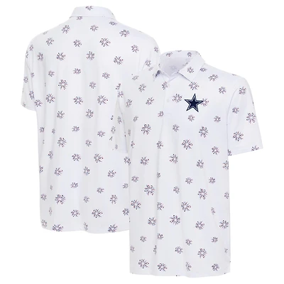 Men's Antigua White Dallas Cowboys Fireworks Polo