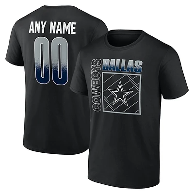 Men's Black Dallas Cowboys Home Field Pop Personalized Name & Number T-Shirt
