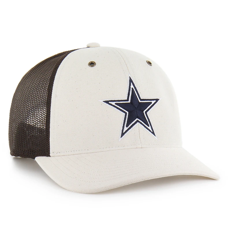 Men's Carhartt x '47 Natural/Brown Dallas Cowboys Undyed Trucker Adjustable Hat