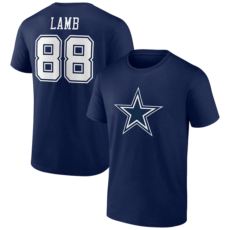 Men's CeeDee Lamb Navy Dallas Cowboys Player Icon T-Shirt
