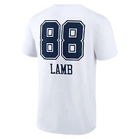 Men's CeeDee Lamb White Dallas Cowboys Team Wordmark Name & Number T-Shirt