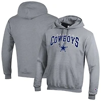Men's Champion  Gray Dallas Cowboys Powerblend Arch over Logo Hoodie