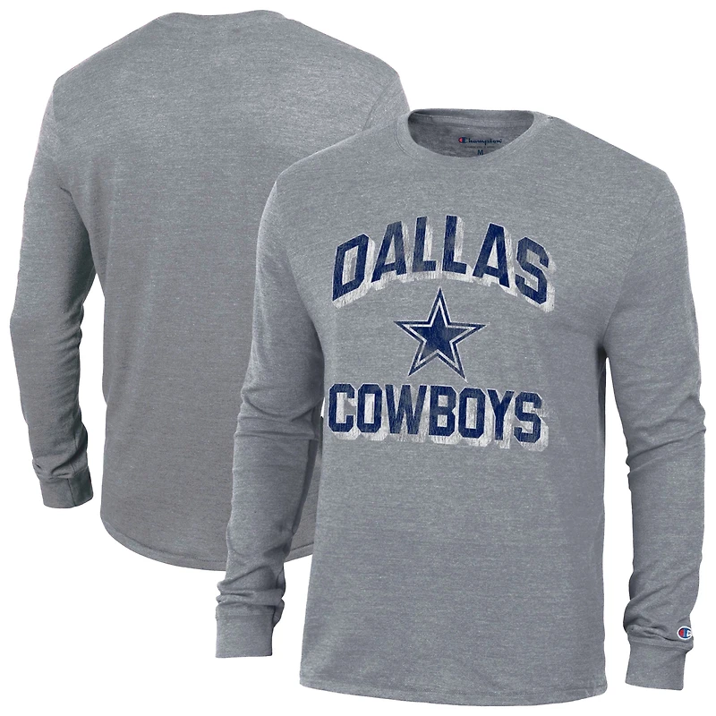 T-shirt Champion gris Dallas Cowboys Ultimate Tri-Blend pour homme