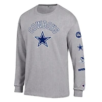 Men's Champion  Heather Gray Dallas Cowboys Seal Long Sleeve T-Shirt