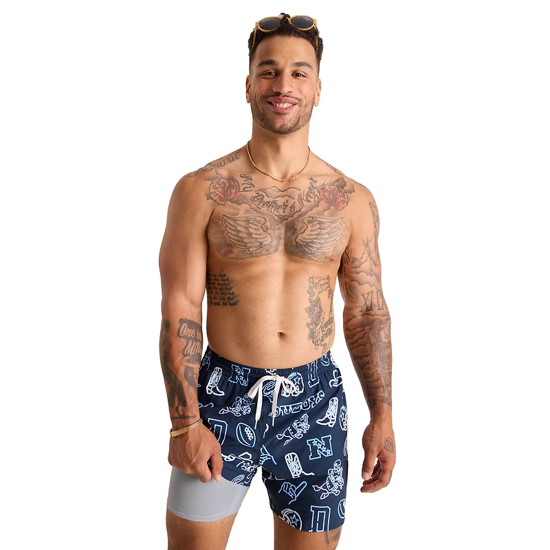 Maillot de bain classique doublé bleu marine Dallas Cowboys The Neon pour homme, taille 5,5 pouces