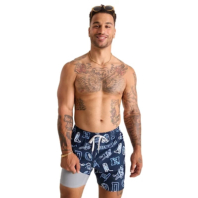 Maillot de bain classique doublé bleu marine Dallas Cowboys The Neon pour homme, taille 5,5 pouces