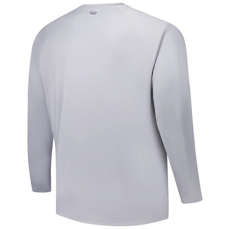 Men's Columbia Gray Dallas Cowboys Big & Tall Terminal Tackle™ Omni-Shade™ Raglan Long Sleeve T-Shirt