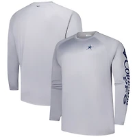 T-shirt à manches longues raglan Omni-Shade™ gris Dallas Cowboys de Columbia pour homme