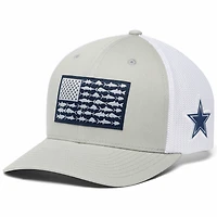 Casquette PFG Mesh Fish Flag Flex des Dallas Cowboys gris Columbia pour homme