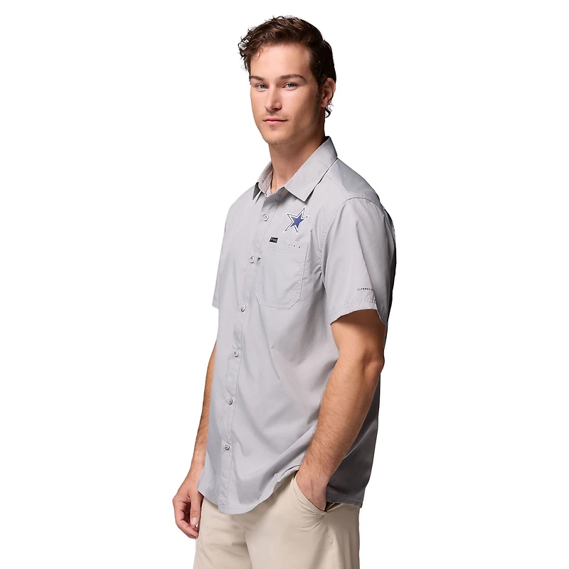 Men's Columbia  Gray Dallas Cowboys Slack Tide Camp Button-Up Shirt