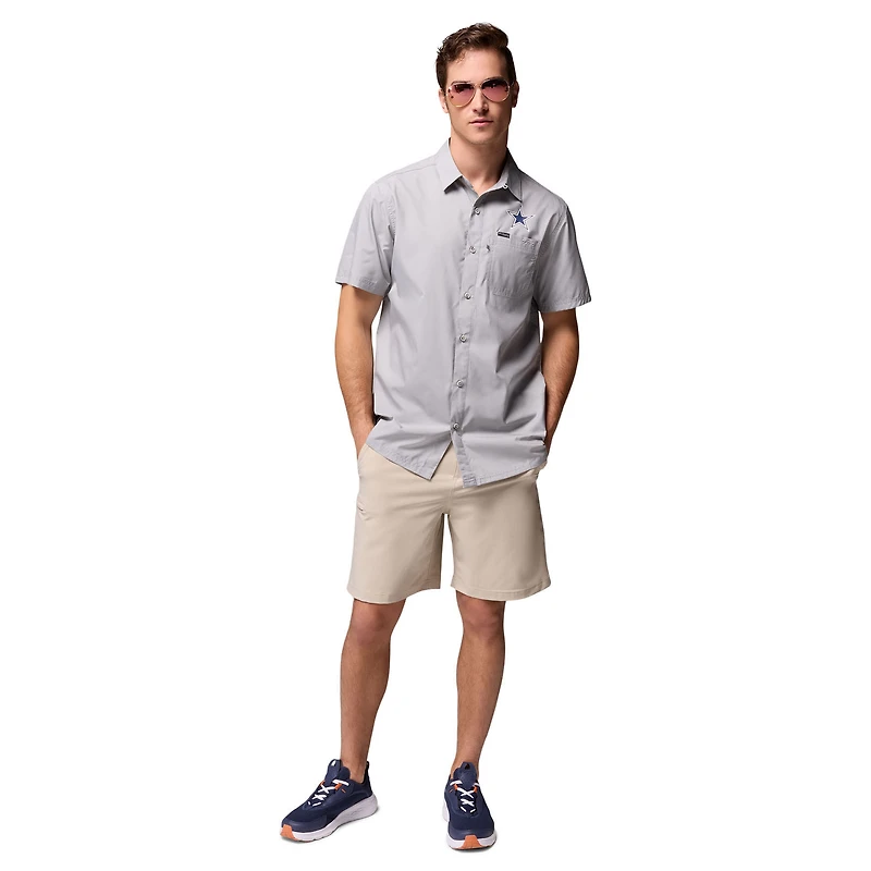 Men's Columbia  Gray Dallas Cowboys Slack Tide Camp Button-Up Shirt