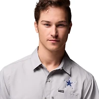 Men's Columbia  Gray Dallas Cowboys Slack Tide Camp Button-Up Shirt