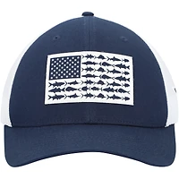 Casquette Columbia Flex bleu marine/blanc Dallas Cowboys Mesh Fish Flag pour homme