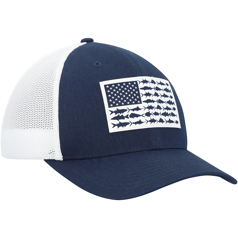 Casquette Columbia Flex bleu marine/blanc Dallas Cowboys Mesh Fish Flag pour homme