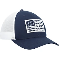 Men's Columbia  Navy/White Dallas Cowboys Mesh Fish Flag Flex Hat