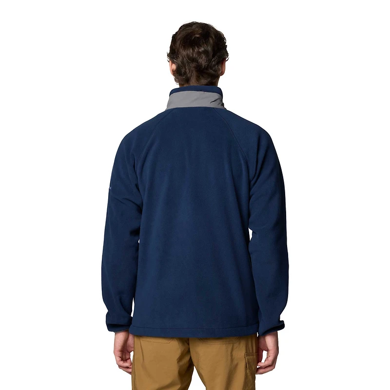 Veste polaire entièrement zippée Flanker IV de Columbia pour homme, bleu marine, Dallas Cowboys, taille grande et