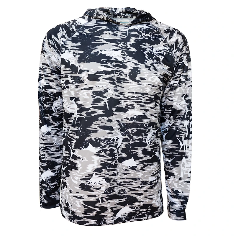 Men's Columbia Navy Dallas Cowboys Camo Super Terminal Tackle Pullover Hoodie