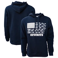 Sweat à capuche pour homme Columbia Navy Dallas Cowboys PFG Fish Flag II