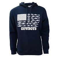 Sweat à capuche pour homme Columbia Navy Dallas Cowboys PFG Fish Flag II