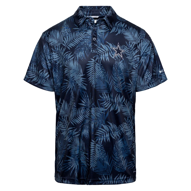 Polo Columbia bleu marine Dallas Cowboys PFG Super Terminal Tackle™ Omni-Shade™ pour homme