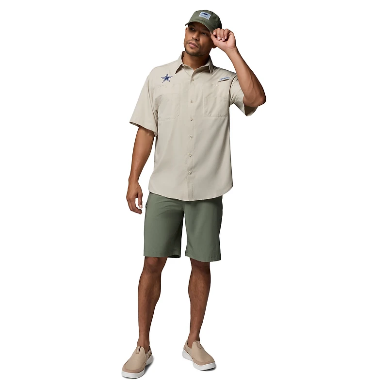 Men's Columbia  Tan Dallas Cowboys Tamiami Omni-Shade Button-Down Shirt