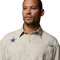 Men's Columbia  Tan Dallas Cowboys Tamiami Omni-Shade Button-Down Shirt