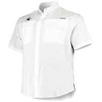 Men's Columbia White Dallas Cowboys Big & Tall Tamiami Woven Button-Down Shirt