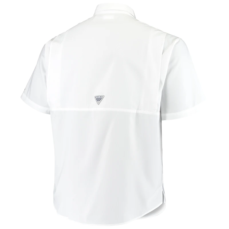 Men's Columbia White Dallas Cowboys Big & Tall Tamiami Woven Button-Down Shirt