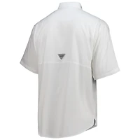 Men's Columbia White Dallas Cowboys Tamiami Omni-Shade Button-Down Short Sleeve Shirt