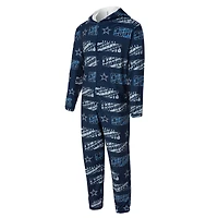 Combinaison de sport bleu marine Dallas Cowboys Shuffle pour homme, en micropolaire à imprimé intégral et fermeture éclair intégrale