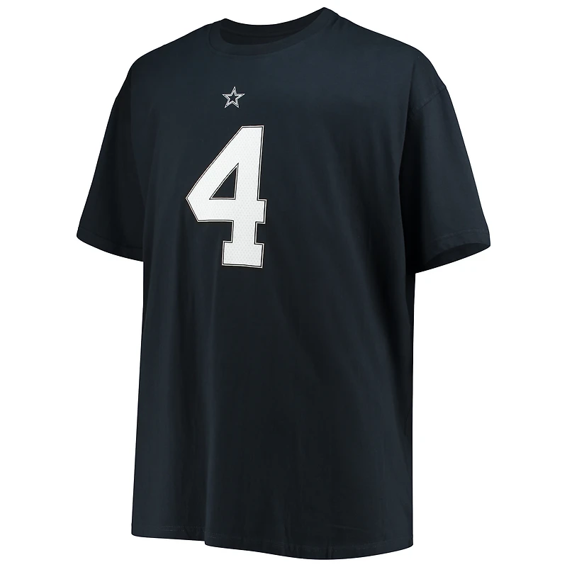 T-shirt avec nom et numéro du joueur des Dallas Cowboys de Dak Prescott pour homme, bleu marine