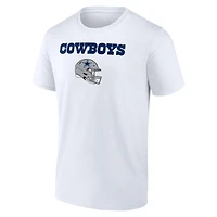 T-shirt blanc pour homme Dak Prescott avec nom et numéro de l'équipe des Cowboys Dallas