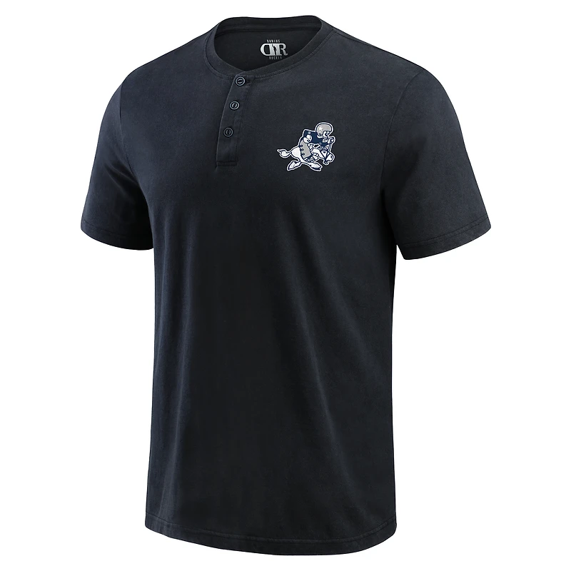 T-shirt Henley délavé noir Dallas Cowboys pour homme de la collection Darius Rucker par Fanatics